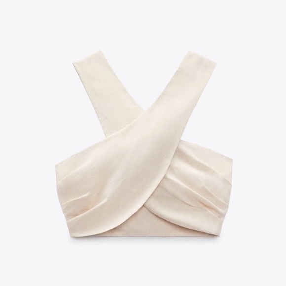 Zara Linen Blend Top Size Large - Picture 2 of 7